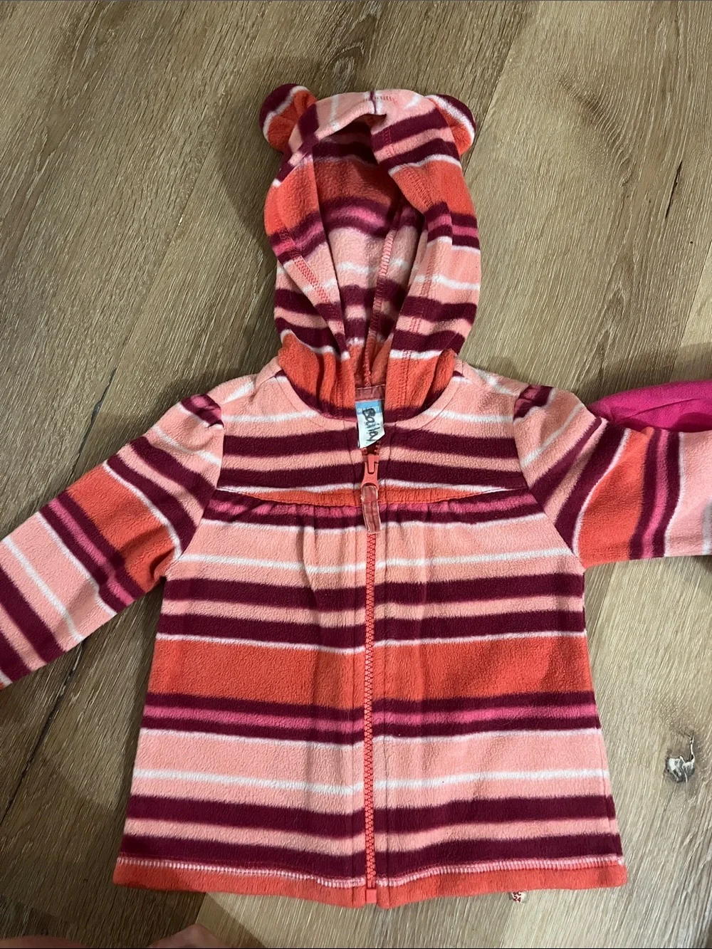 Girls' Multi-Stripe Hooded Fleece & Pink Hooded Jacket Set